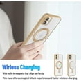 thumbnail image 3 of Magnetic for iPhone 12 Case,Electroplated Clear Slim iPhone 12 (6.1 inch) Phone Case with Camera Protection,Shockproof iPhone 12 (6.1 inch) Case Compatible with MagSafe, Gold Edge, 3 of 13