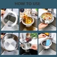 thumbnail image 7 of Stainless Steel Drain Basket for Kitchen Sink, Multifunction Faucet Hanging Corner Filter Basket with Quick Drain, Swan Sink Strainer for Fruit and Vegetable Washing (2pcs), 7 of 7