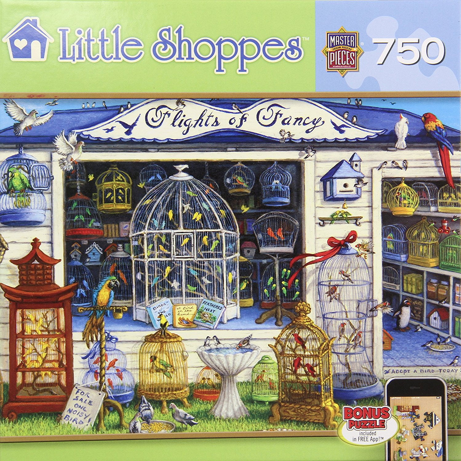 MasterPieces Little Shoppes Flights of Fancy Jigsaw Puzzle, Art by Kruskamp, 750Piece