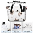 thumbnail image 2 of Tote Bag for Women - Pug and Footprint Shoulder Bag - Large Utility Work Duffle Bag with Zipper Handbag for Travel, Work, Sprots, 2 of 5
