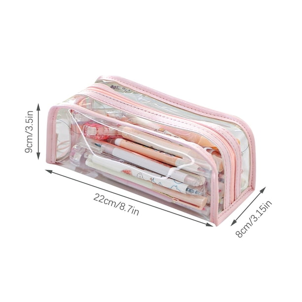 Estuche de Lápiz para Niñas Estuche de Lápiz Portátil de Papelería Multifuncional Transparente de Gran Capacidad Estuche de Lápiz para Niños