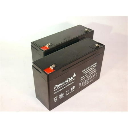 PowerStar AGM612-2Pack8 6V 12Ah SLA Battery WB6120F2 For UB6120, D5778, PS6100, 2 Pack