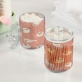 thumbnail image 4 of 2 Pack Bathroom Canisters Transparent Storage Jar for Cotton Ball, Swab, Floss Pastel Pink Cute Ghosts, 4 of 6
