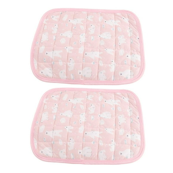 Methold Alfombrilla de refrigeración para mascotas de 2 piezas, almohadillas refrescantes antideslizantes con estampado elástico, cojines lavables Suministros para perros Rosado Methold PT004014-02