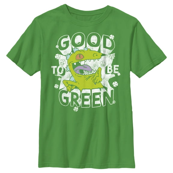 Boy's Rugrats St. Patrick's Day Reptar Good to be Green Graphic Tee Kelly Green Large