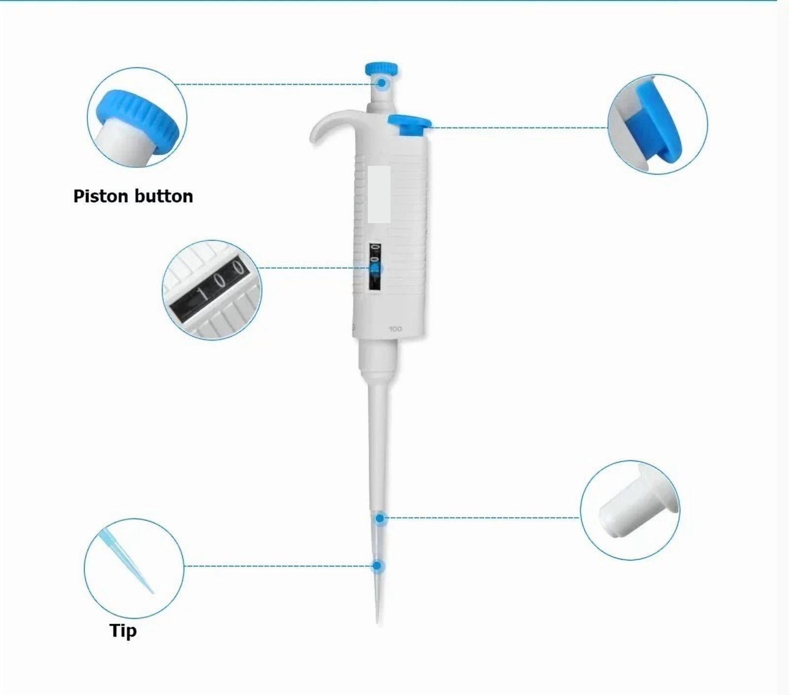 Lab Pipette Single Channel Auto Variable Volume Adjustable Pipettes , High-Accurate