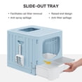thumbnail image 3 of Dextrus Large Enclosed Cat Litter Box with Lid Drawer Type Easy to Clean,with Cushion&Litter Scoop,Blue, 3 of 7