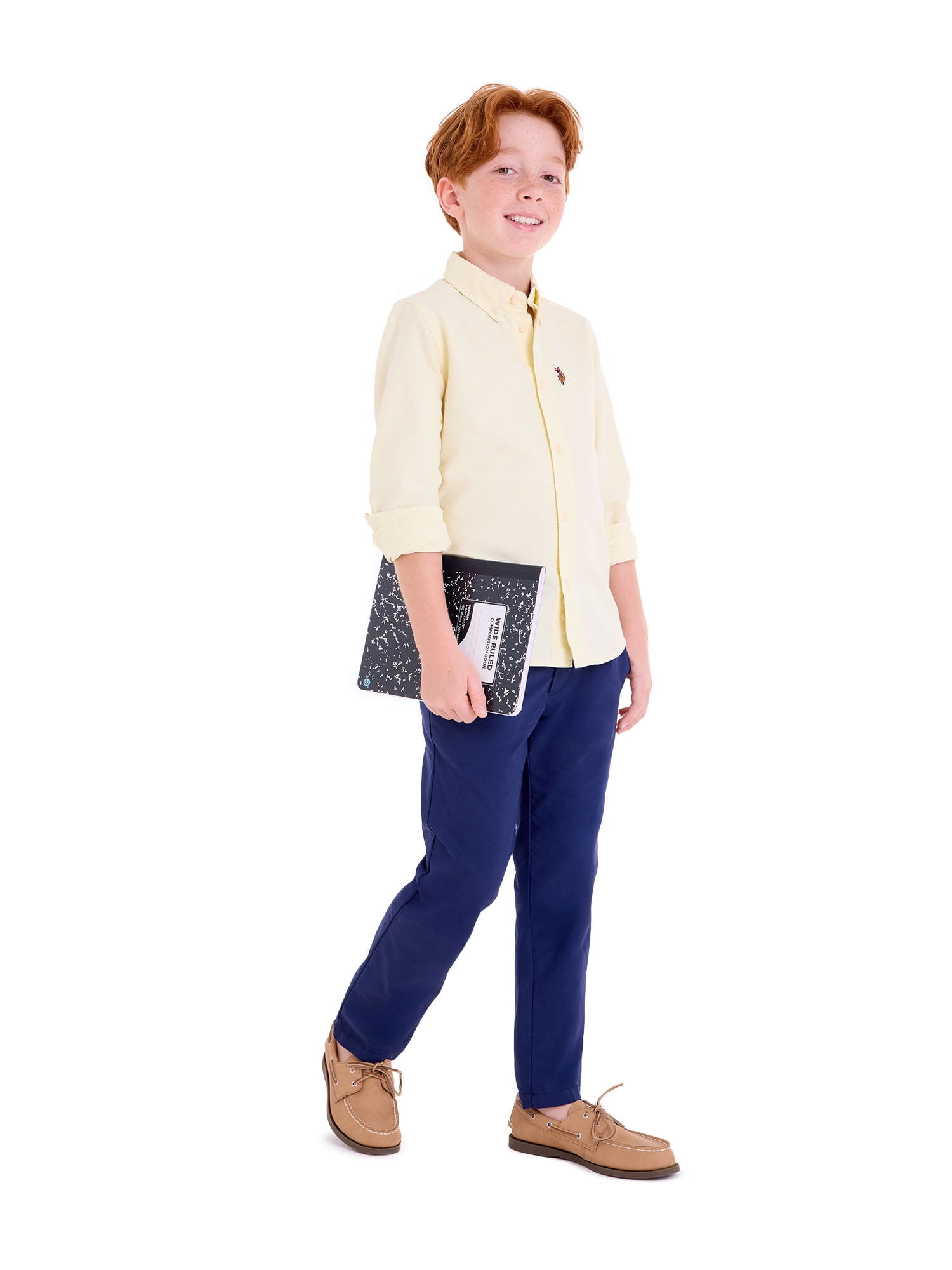 U.S. Polo Assn. Boys Long Sleeve Button Down Oxford Shirt, Sizes 4-18
