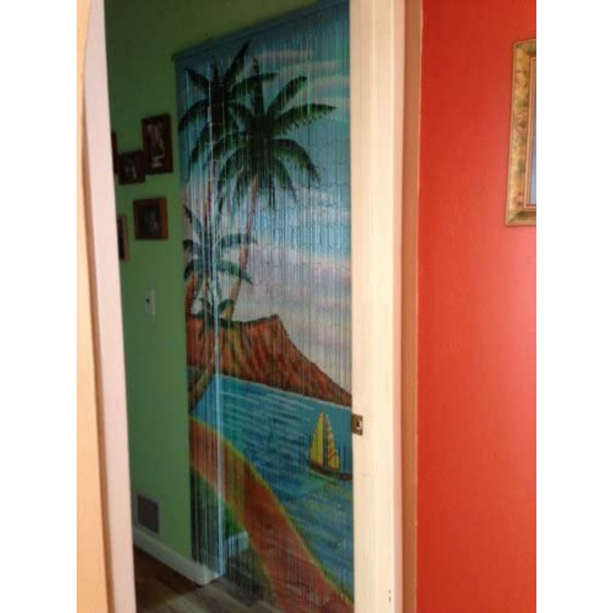 Beaded Doorway Curtains Bead Strands For Living Room Bedroom Door Kitchen Handmade Japanese 125 String Vintage Divider Tropical Beach Nature