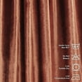 thumbnail image 4 of 3S Brother's Burnt Orange Extra Long Shiny Velvet Curtains Luxury Colors Light Blocking Hang Back Tab & Rod Pocket 1 Panel Curtain 5-30 Ft Home Décor Custom Made Drapes -Made in Turkey(100"W X 264"L), 4 of 6