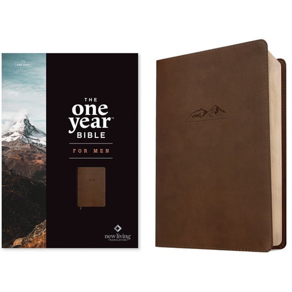 NLT the One Year Bible for Men (Leatherlike, Rustic Brown Mountain), (Hardcover)
