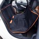 thumbnail image 3 of Almohadilla para mascota de coche, tela Oxford, antisuciedad, impermeable, funda para asiento trasero de perro para viaje, negro con borde naranja, 3 of 5