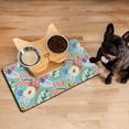thumbnail image 3 of Boho Retro Floral Pet Feeding Mat-Abstract Art Pattern Absorbent Pet Placemat for Food and Water Bowl, with Waterproof Rubber Backing, Quick Dry Water Dispenser Mat for Dog and Cat (12"x20"), 3 of 7