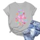 thumbnail image 2 of Mujeres Manga Corta de Verano Tops V-Cuello Impreso Suéter, Blusa de Moda Casual para la Primavera, 2 of 5