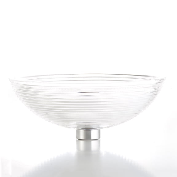 Ws Bath Collections Crystal 677 CL Glamorous 16-7/8" Circular Glass Vessel Bathroom Sink -