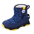 thumbnail image 5 of Afuyipoi Kids' Snowflake Print Winter Snow Boots Warm Fleece Lined Outdoor Active Sport Boots Size 9.5 Little Kid - 3 Big Kid Dark Blue Size 11.5 Little Kids, 5 of 9