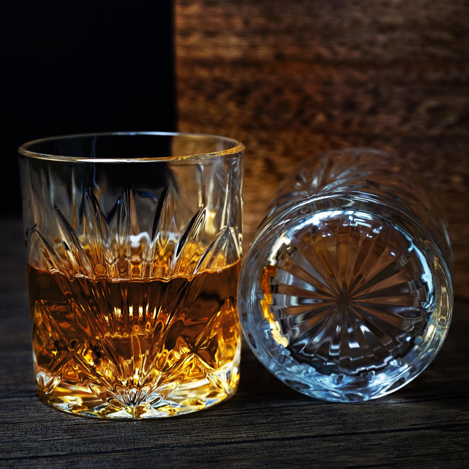 Whiskey Glasses Set of 6, 10oz Old Fashioned Crystal Bourbon Glass Rocks Glass Cocktail Tumbler Glasses Set