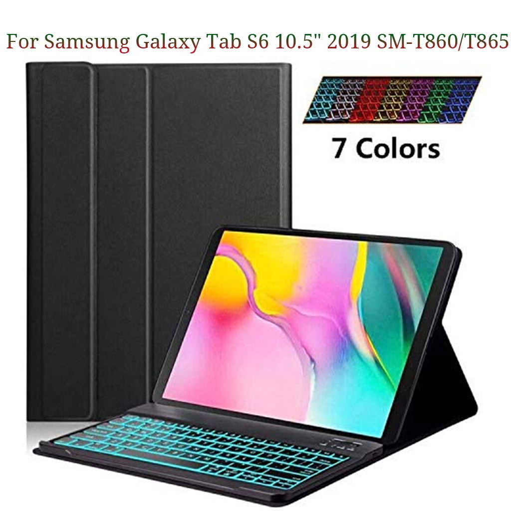 Slim Detachable Bluetooth Keyboard Case with Backlit for Samsung Galaxy Tab S6 10.5" SM-T860/T865