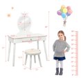 thumbnail image 2 of Gymax Vanity Makeup Table & Chair Set Make Up Stool Play Set for Children White, 2 of 10