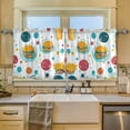thumbnail image 2 of Yayeee Kitchen Curtains Set of 2 Light Filtering 57"x24" Over Sink Window Panels, Bubbles Hamburger, 2 of 7