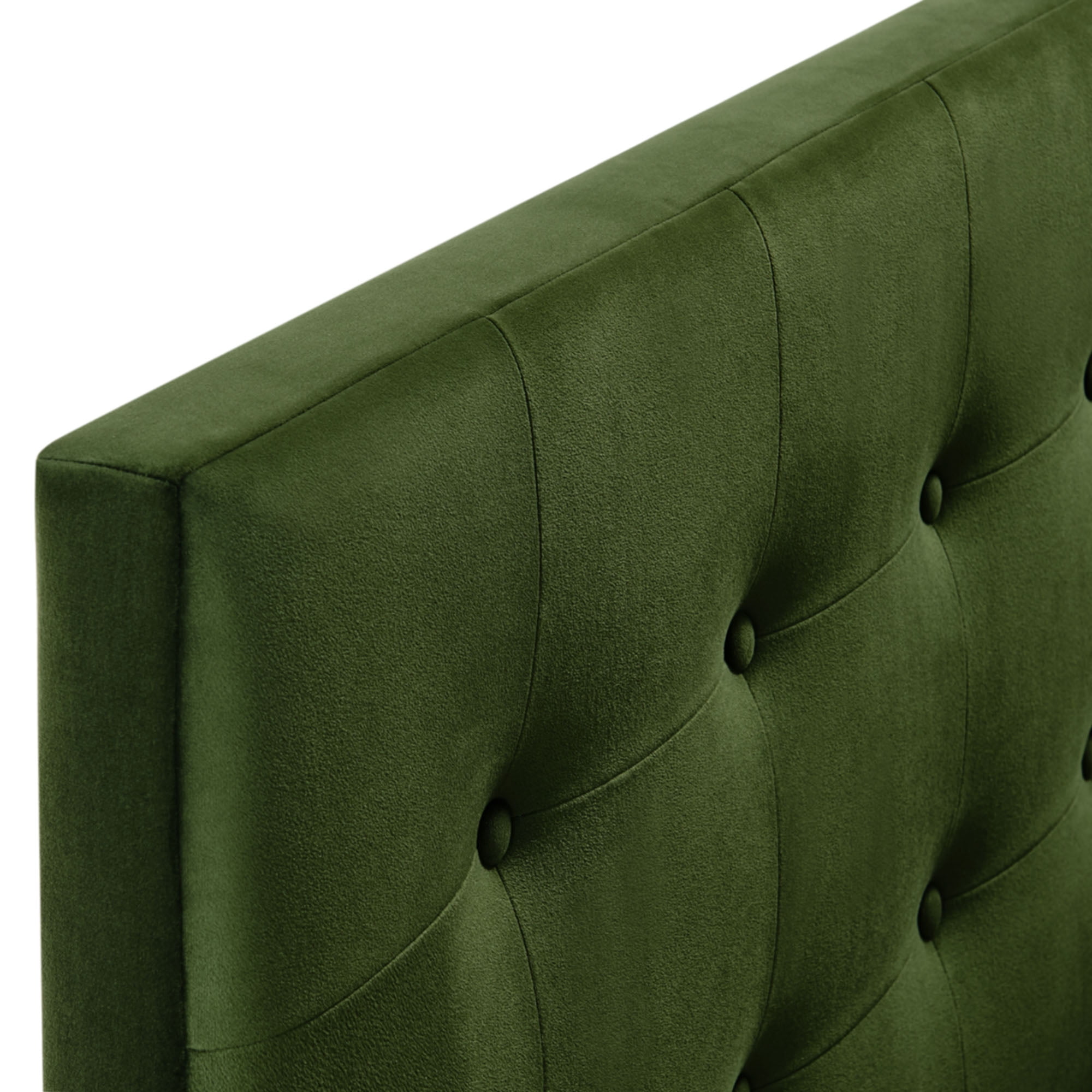 Emily Stain-Resistant Performance Velvet Queen Size Headboard in Moss Green