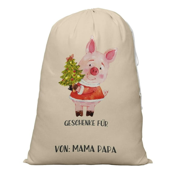 Printtoo Large Drawstring Canvas Bag Christmas Sack Bags Santa Gift Sack Custom Party Favor 2 Pcs 27x20 Inch