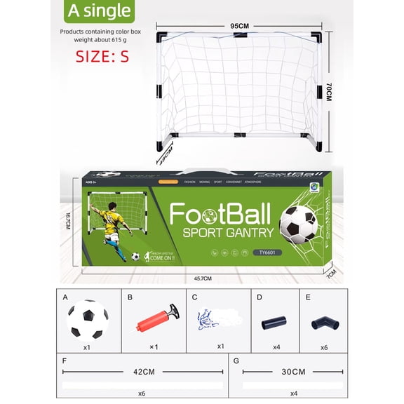 Football Sports Toys Game, Children's Foldable Football Goal with Pump and Ball Outdoor Lawn Soccer Training Gifts for Kids