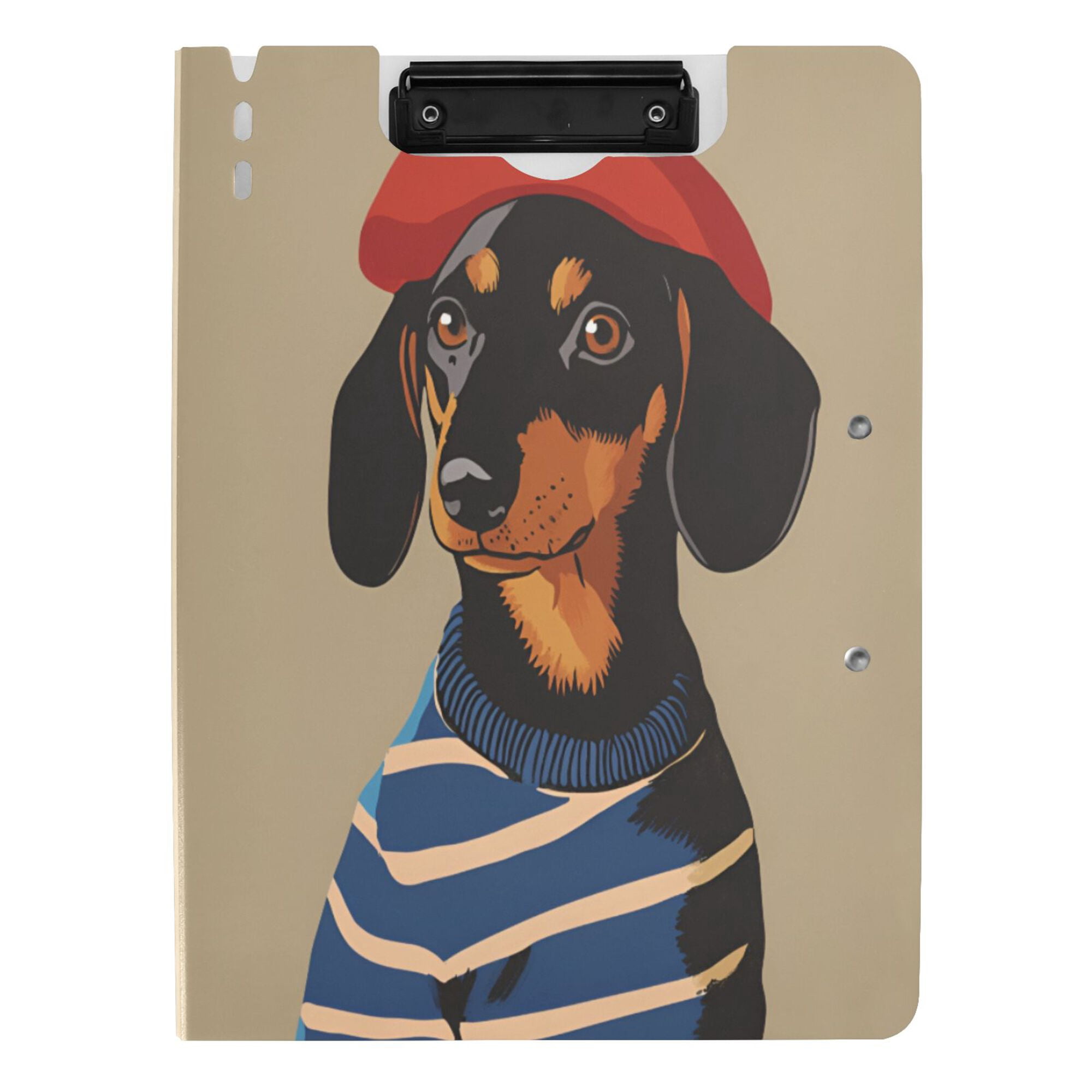 FORMRS A4 Clipboard Folder with Pen Holder Horizontal Foldable School Office Binder, Dog Artist