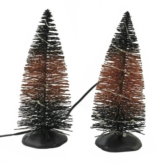 Department 56 Accessory Traditional Lit Halloween Trees Black Orange Stripes 6007718