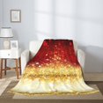thumbnail image 2 of Throw Blanket for Couch Sofa and Bed, Red Gold Glitter Super Soft Plush Throw Blanket, Fuzzy Cuteness Comfy Warm Washable Flannel Blanket & Throws for All Season 40"x30", 2 of 5