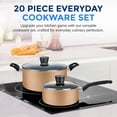 thumbnail image 2 of SereneLife 20-Piece Non-Stick Cookware Set - Black Pots & Pans with Heat-Resistant Gold Lacquer Finish - Complete Kitchen Essentials, 2 of 7