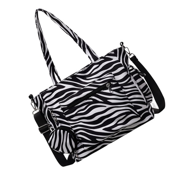 Women Bag PU Shoulder Bag Simple Handbag Zebras Print Crossbody Bag Commuting Bag Large Capacity Messengers Bag