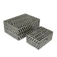 thumbnail image 6 of DecMode Handmade Chevron Pattern Gray Mother of Pearl Shell Decorative Box with Hinged Lid, 2 Count, 6 of 12