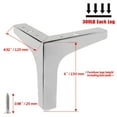 thumbnail image 4 of Seimneire 4 patas de muebles de 6 pulgadas, patas de sofá de estilo moderno, patas triangulares de metal cromado pulido para mesa, armario, sofá, silla, 4 of 5