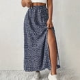 thumbnail image 2 of Edvintorg Women's Flowy Maxi Skirt Summer High Waisted Casual Long Skirts with Side Slit Women Beach Fashion Clothing, 2 of 8