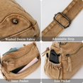 thumbnail image 5 of Sunyuer Washed Denim Crossbody Bag for Women, Vintage Multi Pocket Shoulder Handbag, Casual Lightweight Large Capacity Messenger Bag, Adjustable Strap Daily Travel Purse, 5 of 8