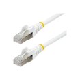 thumbnail image 1 of StarTech.com 25ft CAT6a Ethernet Cable - White - Low Smoke Zero Halogen (LSZH) - 10GbE 500MHz 100W PoE++ Snagless RJ-45 w/Strain Reliefs S/FTP Network Patch Cord - Patch cable - RJ-45 (M) to RJ-45 (M) - 25 ft - S/FTP - CAT 6a - IEEE 802.3bt - halogen-free, molded, snagless, stranded - white, 1 of 5