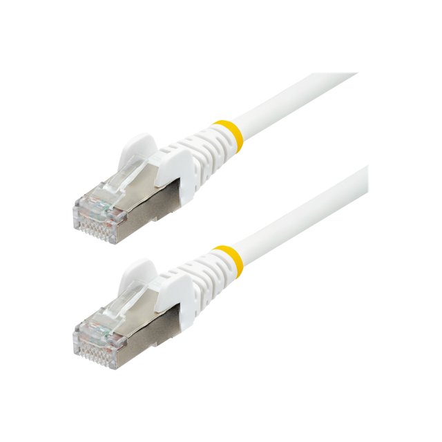 StarTech.com 25ft CAT6a Ethernet Cable - White - Low Smoke Zero Halogen (LSZH) - 10GbE 500MHz 100W PoE++ Snagless RJ-45 w/Strain Reliefs S/FTP Network Patch Cord - Patch cable - RJ-45 (M) to RJ-45 (M) - 25 ft - S/FTP - CAT 6a - IEEE 802.3bt - halogen-free, molded, snagless, stranded - white