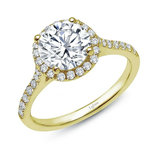 Lafonn Classic Sterling Silver Gold Plated Simulated Diamond Ring (2.51 CTTW)