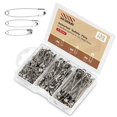 thumbnail image 1 of Safety Pins XKDOUS 150 unidades de alfileres plateados de varios tamaños a granel, 1 of 7