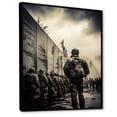 thumbnail image 2 of Designart "Honoring The Military Veterans I" Americana Floater Framed Wall Art Living Room, 2 of 7
