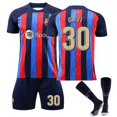 thumbnail image 1 of 16 (90-100cm) Gavi #30 Jersey Fc Barcelona 22/23 Temporada Camisetas de fútbol en casa Conjunto de camisetas para niños Jóvenes esquí esquí Gafas de esquí, 1 of 2