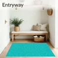 thumbnail image 3 of ODIKA 4'x6' Machine Washable Non-Slip Area Rug, Luxurious Plush Oval Shag With Elegant Swirl High Traffic Rug with Pad, Blue, 582559, 3 of 8