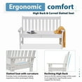 thumbnail image 4 of JOIVI Outdoor Patio Bench, Patio Bench for 2 Person with Armrest and Backrest, Outdoor Loveseat for Outside Garden, Yard, Porch, Lawn, White, 4 of 8