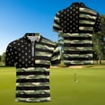 thumbnail image 4 of Jeiento Camo American Flag Matching Golf Shirts for Couples, Men's Short Sleeve Quarter Zip Shirt, Women's Sleeveless Moisture Wicking Quick Dry Tennis Golf Top Set, 4 of 6