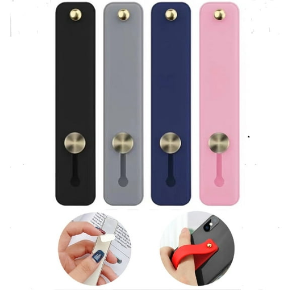 4-Pack Phone Strap Grip Holder – Self-Adhesive Universal Finger Grip & Telescopic Kickstand for Smartphones TIKA