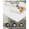 thumbnail image 6 of Emorefun Outdoor Expandable Dining Table, 31.5"-63" Rectangular Dining Table for 4-6 Person, White, 6 of 7