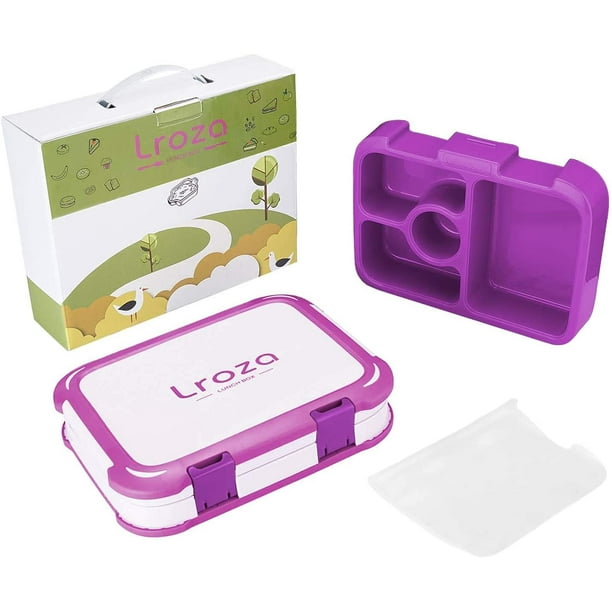 TIME4DEALS Kids Bento Lunch Box 4-Compartment Lunch Container Purple & Blue  - Yahoo Shopping