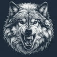 thumbnail image 3 of Snarling Wolf Portrait Sweatshirt Fierce Monochrome Predator Alpha Wilderness Wild Animal Art Nature Forest Crewneck, 3 of 7