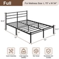 thumbnail image 2 of Roomdiary 14 inch Metal Full Size Bed Frame with Headboard and Footboard, No Box Spring Required Platform, Easy Assembly, Black, 2 of 9